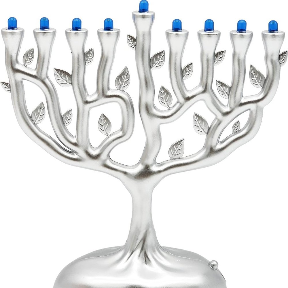 Electric Menorah, Tree of Life Design Hanukkah Menorah, LED Travel Menora